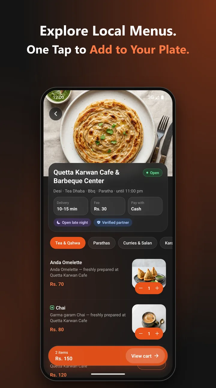 Menu & cart