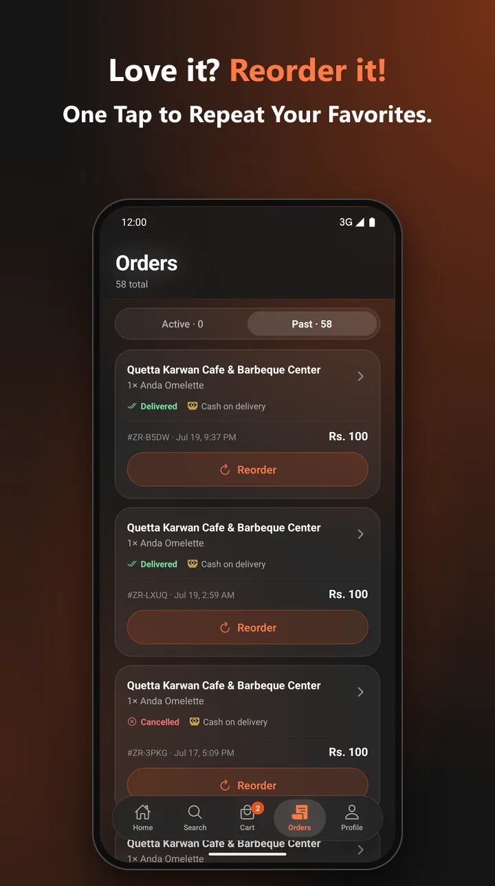 Order history